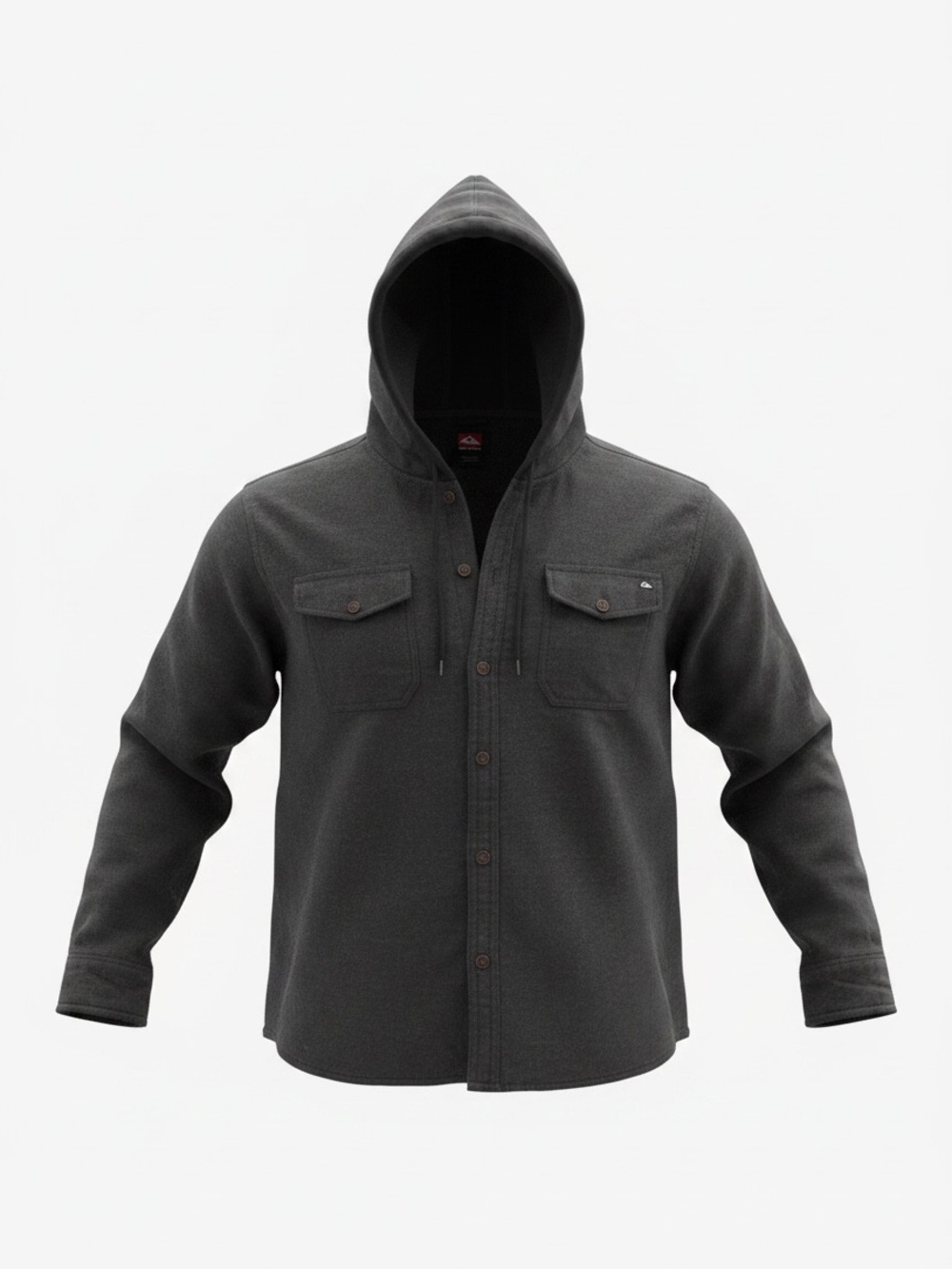 Quiksilver Men's Charcoal Hooded Shirt Jacket